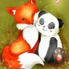 Panda And Fox paint by number