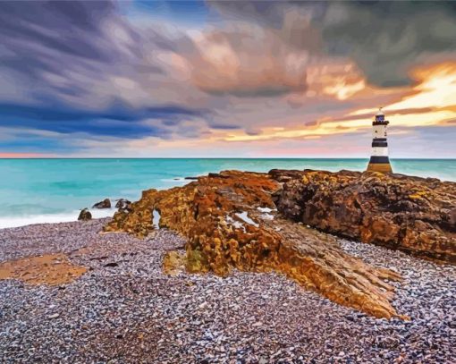 Penmon Lighthouse Wales paint by number