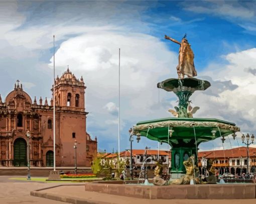 Plaza De Armas Cusco Peru paint by number