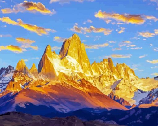 Sunrise At Mt Fitzroy Patagonia paint by number