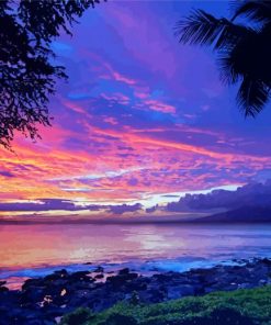 Sunset At Napili Maui paint by number