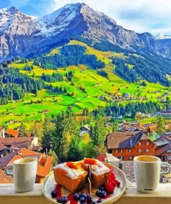 Tasty Breakfast By The Swiss Mountains paint by number