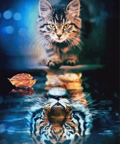 The Cat Tiger Reflection paint by number