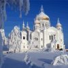 White Church In Winter paint by number