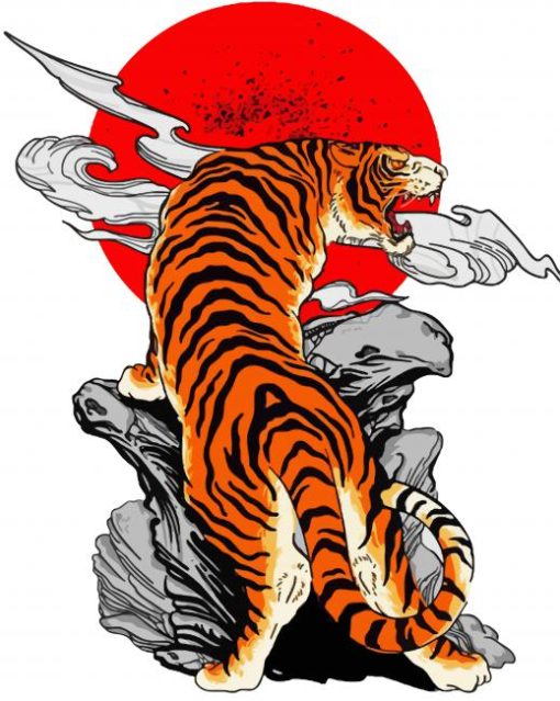 Aesthetic Japanese Tiger paint by number