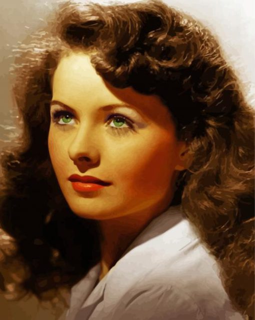 Aesthetic Jeanne Crain paint by number