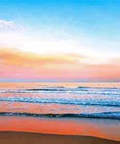 Aesthetic Pastel Beach paint by number