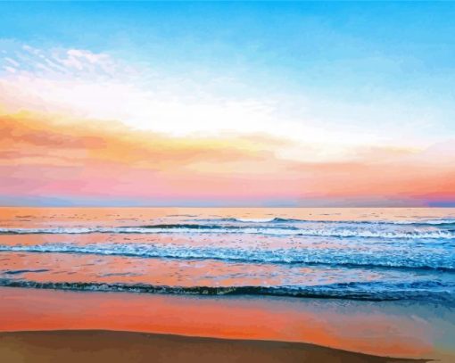 Aesthetic Pastel Beach paint by number