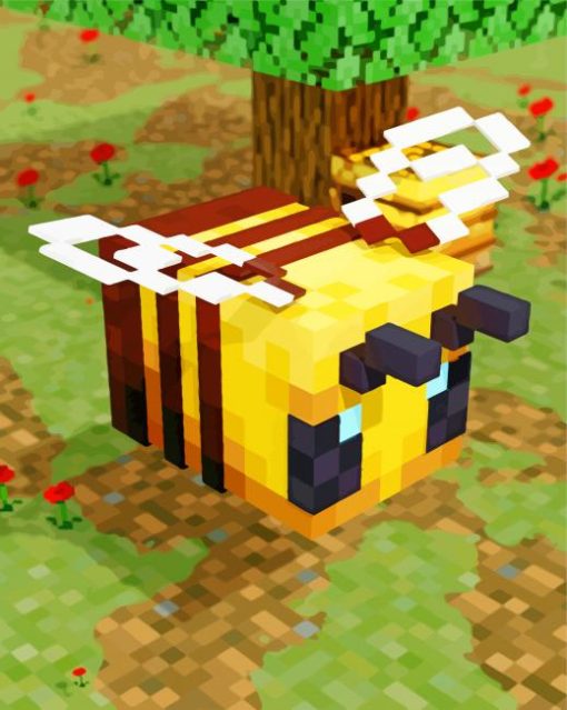 Bee Minecraft Hd paint by number