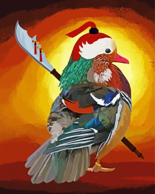 Colorful Warrior Duck paint by number