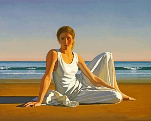 Girl In The Beach paint by number