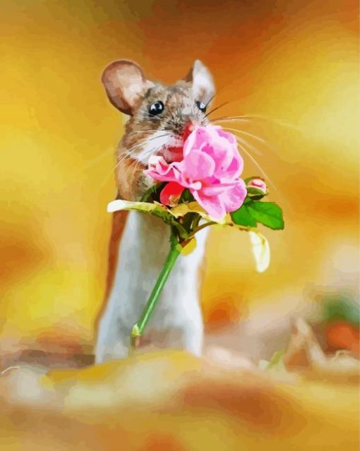 Little Animal With Flowers paint by number