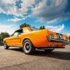 Orange 66 Ford Mustang paint by number