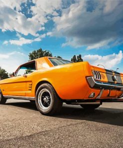 Orange 66 Ford Mustang paint by number