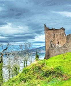 Urquhart Castle By Lake paint by number