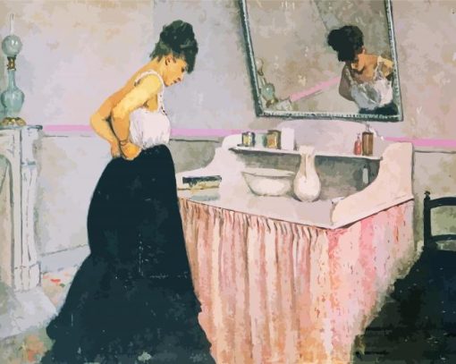 Woman At Dressing Table Art paint by number