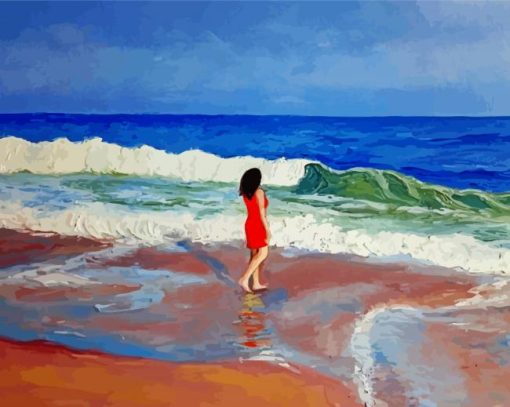 Woman At Beach paint by number