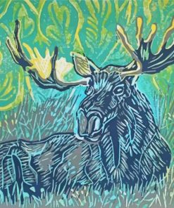 Abstract Moose Art paint by number