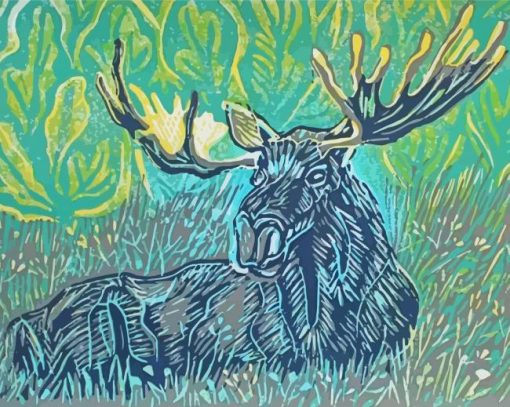 Abstract Moose Art paint by number