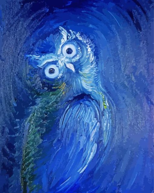 Abstract Mystic Blue Owl paint by number