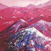 Abstract Red Mountains paint by number