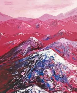 Abstract Red Mountains paint by number