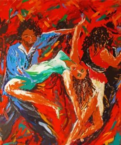 Abstract Salsa Dancers paint by number