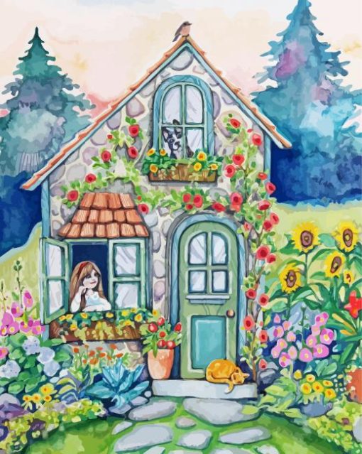 Aesthetic Cottage Garden Art paint by number