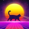 Aesthetic Retro Cat paint by number