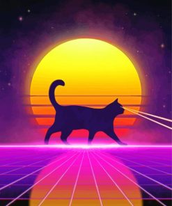 Aesthetic Retro Cat paint by number