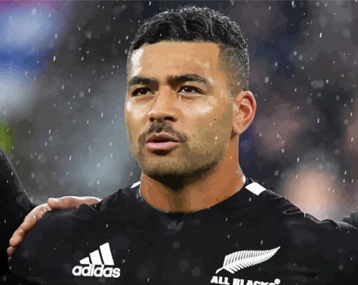 All Black Rugby PLayer paint by number