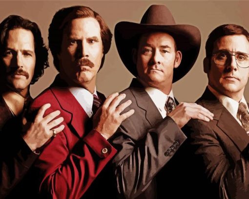 Anchorman The Legend Of Ron Burgundy Characters paint by number