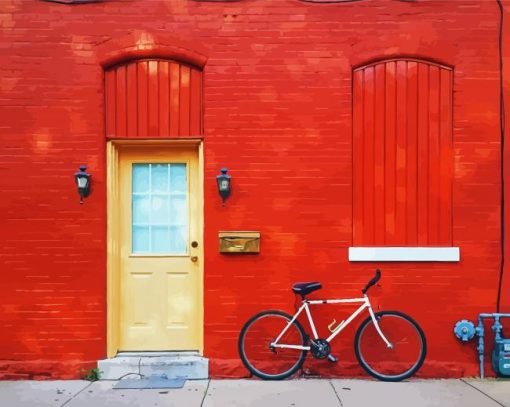 Bicycle By Door paint by number