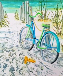 Bicycle On Beach paint by number