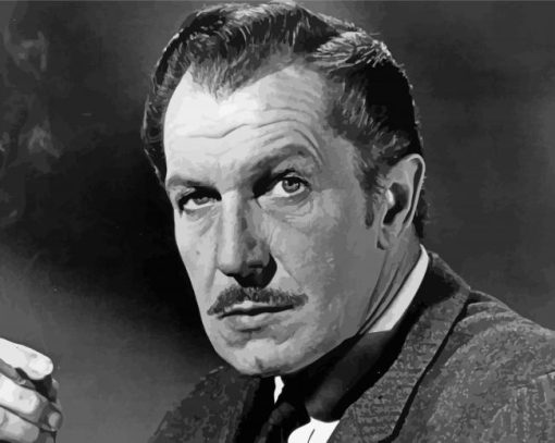 Black And White Vincent Price paint by number