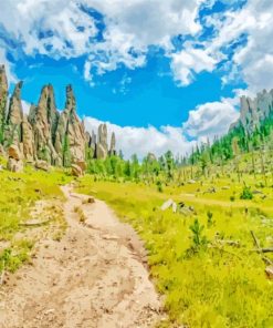 Black Hills Mountains paint by number