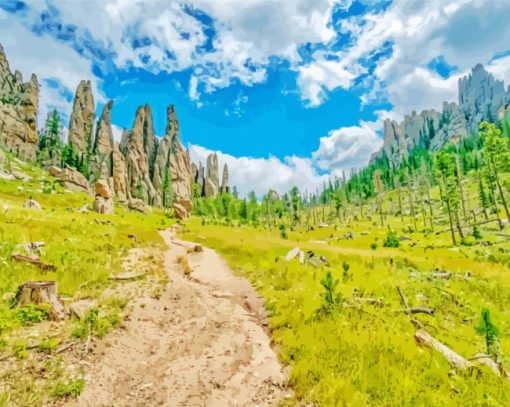 Black Hills Mountains paint by number