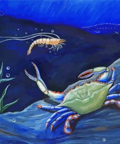 Blue Crab Under Sea paint by number