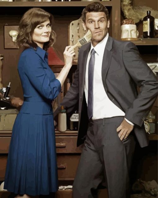 Booth And Brennan Poster Of Bones Serie paint by number