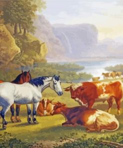 Cattle And Horse paint by number