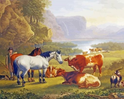 Cattle And Horse paint by number