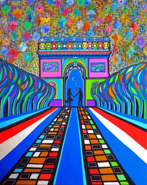 Champs Elysees Street Art paint by number