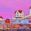 Christmas Nubble Lighthouse paint by number