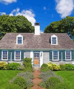 Classic Cape Cod House paint by number