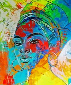 Colorful African Headdress paint by number