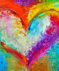 Colorful Rainbow Heart paint by number