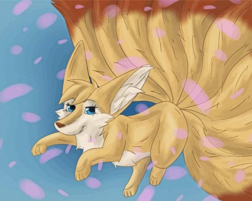 Cute Foxes And Sakura paint by number