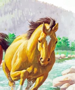 Cute Yellow Horse paint by number