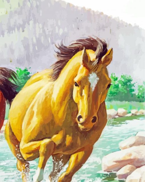 Cute Yellow Horse paint by number