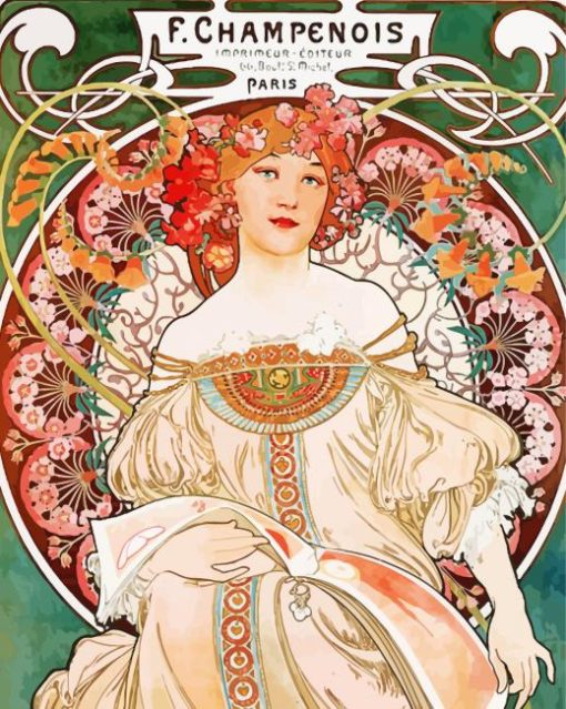 Daydream Alphonse Mucha paint by number